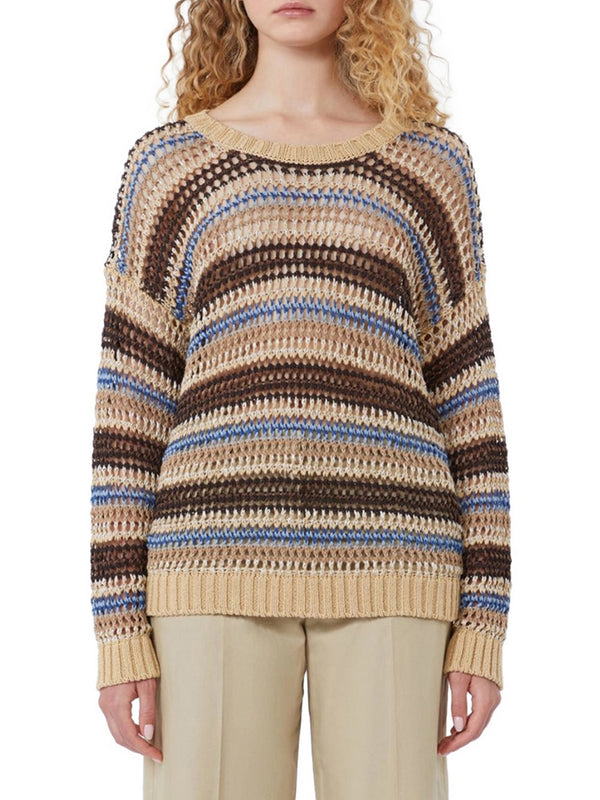 Max Mara Weekend Maglia Max Mara In Filato Di Lino E Cotone - Multi