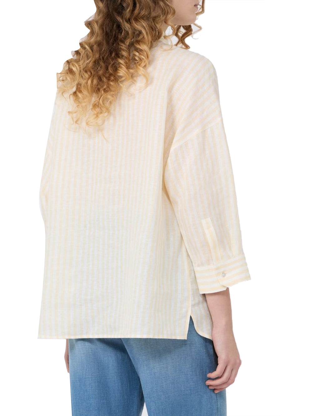 MAXMARA WEEKEND 2USCITA Camicia Max Mara In Tela Di Lino A Righe - Giallo chiaro