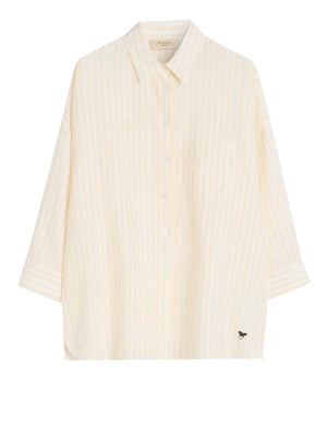 MAXMARA WEEKEND 2USCITA Camicia Max Mara In Tela Di Lino A Righe - Giallo chiaro