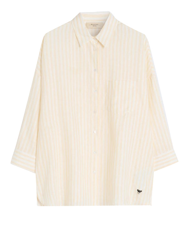 MAXMARA WEEKEND 2USCITA Camicia Max Mara In Tela Di Lino A Righe - Giallo chiaro