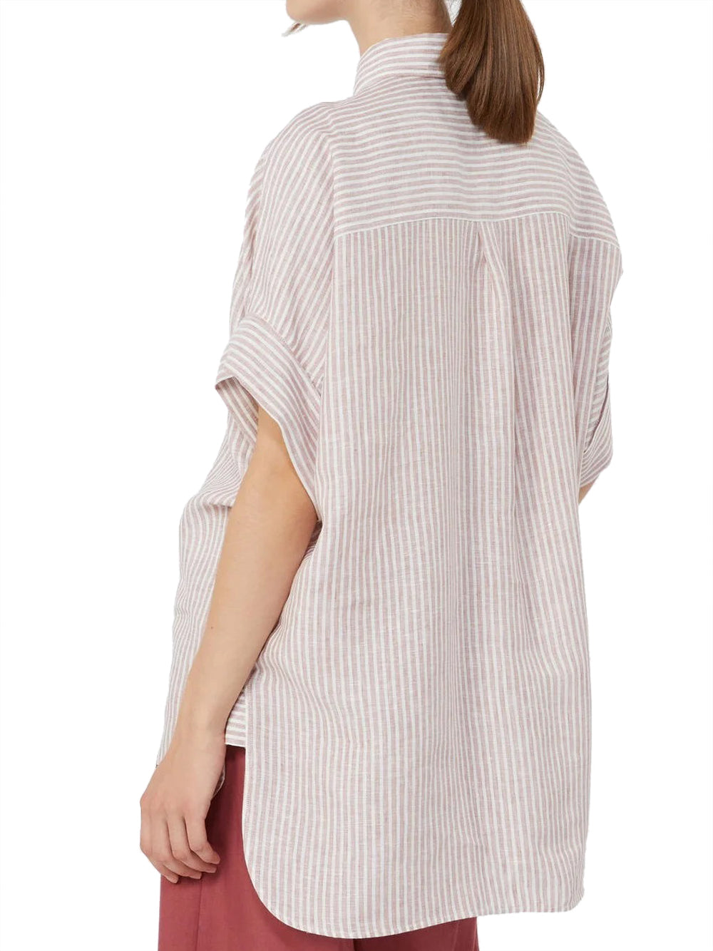MAXMARA WEEKEND 2USCITA Camicia Max Mara In Tela Di Lino - Rosa/Bianco