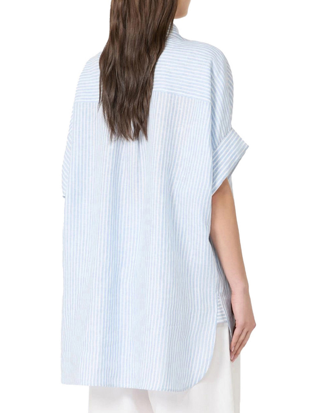 Max Mara Weekend Camicia Max Mara In Tela Di Lino - Azzurro/Bianco