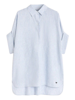 Max Mara Weekend Camicia Max Mara In Tela Di Lino - Azzurro/Bianco