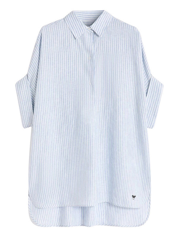 Max Mara Weekend Camicia Max Mara In Tela Di Lino - Azzurro/Bianco
