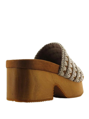MOU Sandalo Mou Monoband High Heel Wood Cognac
