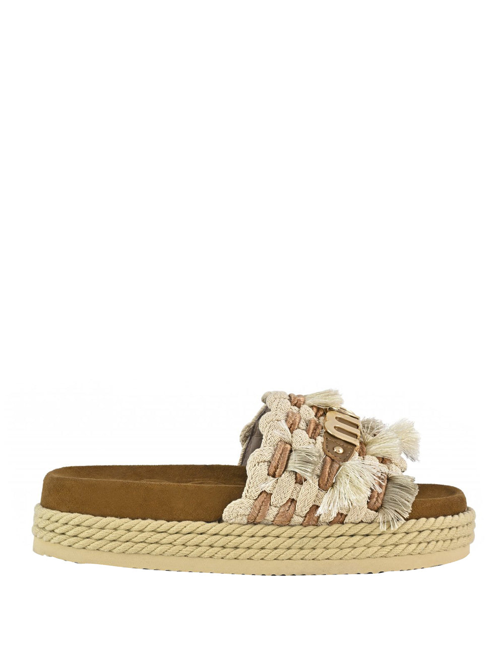 MOU Sandalo Mou Monoband Rope Fringes - Beige