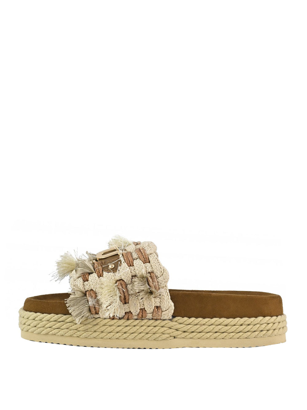 MOU Sandalo Mou Monoband Rope Fringes - Beige