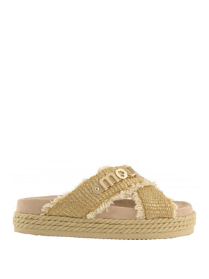 MOU Sandalo Mou Criss Cross Rope - Raffia
