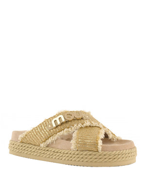 MOU Sandalo Mou Criss Cross Rope - Raffia