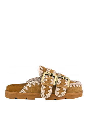 MOU Ciabatte Mou Low Bio Sabat Two Buckles Cognac