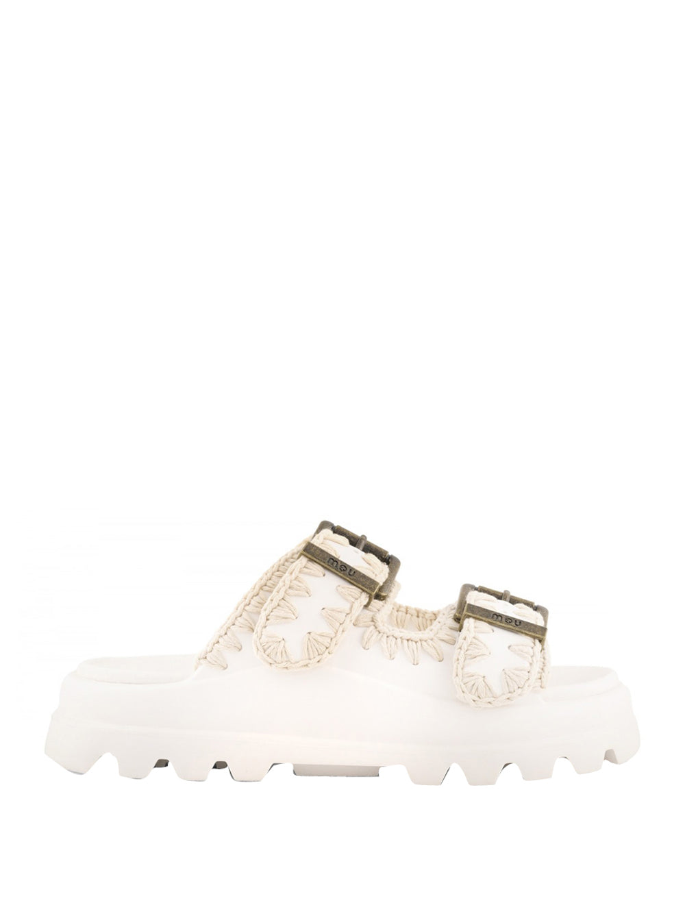 MOU Sandalo Mou Eva One Piece Slide Two Buckle - Bianco