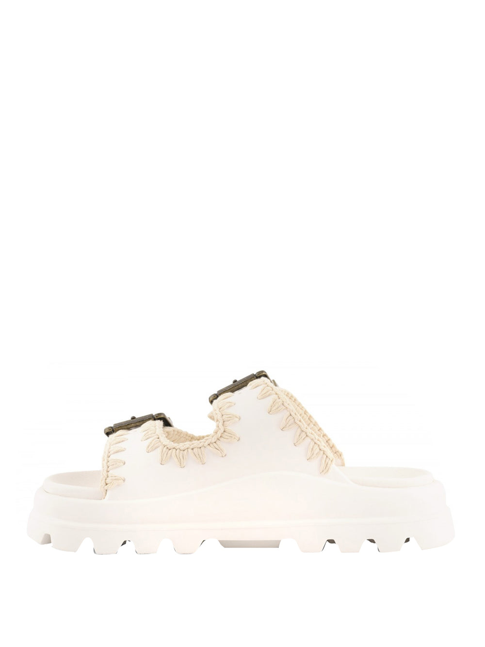 MOU Sandalo Mou Eva One Piece Slide Two Buckle - Bianco