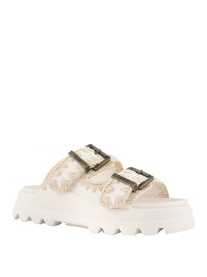 MOU Sandalo Mou Eva One Piece Slide Two Buckle - Bianco
