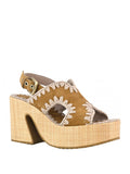 MOU Sandalo Mou Raffia Platform - Cognac
