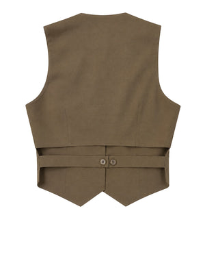 NATHI' LUXURY Gilet Nathi Luxury In Tinta Unita - Marrone