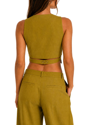NATHI' LUXURY Gilet Nathi Luxury In Tinta Unita - Senape