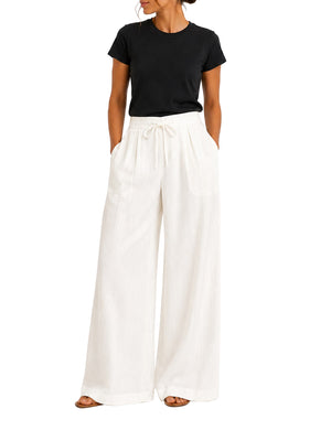 NATHI' LUXURY Pantalone Nathi Luxury In Tinta Unita - Bianco