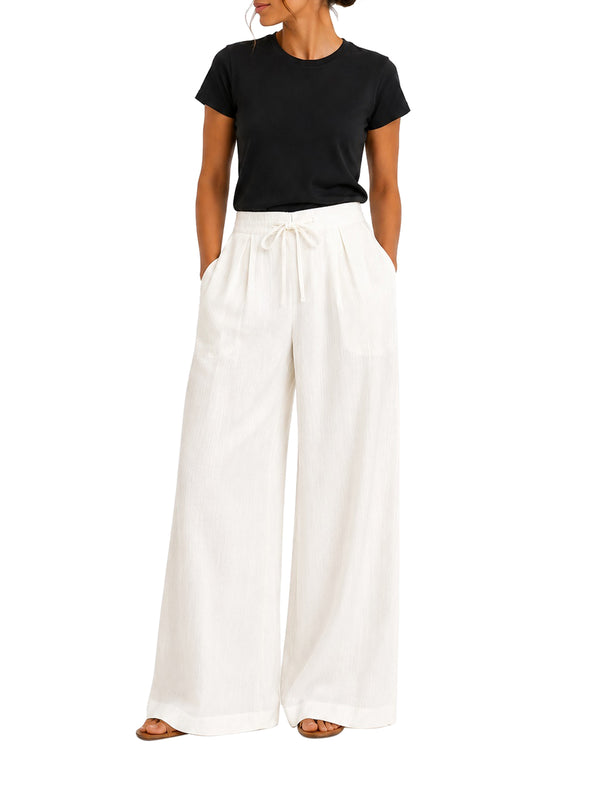 NATHI' LUXURY Pantalone Nathi Luxury In Tinta Unita - Bianco