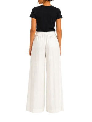 NATHI' LUXURY Pantalone Nathi Luxury In Tinta Unita - Bianco