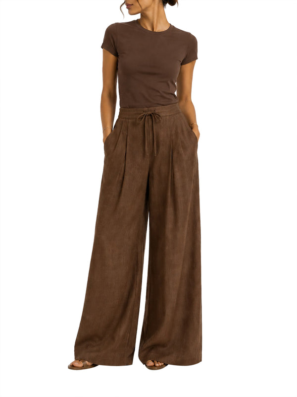 NATHI' LUXURY Pantalone Nathi Luxury In Tinta Unita - Marrone