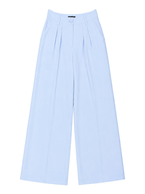 NATHI' LUXURY Pantalone Nathi Luxury In Tinta Unita - Celeste