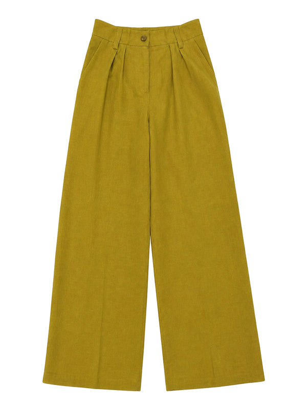 NATHI' LUXURY Pantalone Nathi Luxury In Tinta Unita - Senape