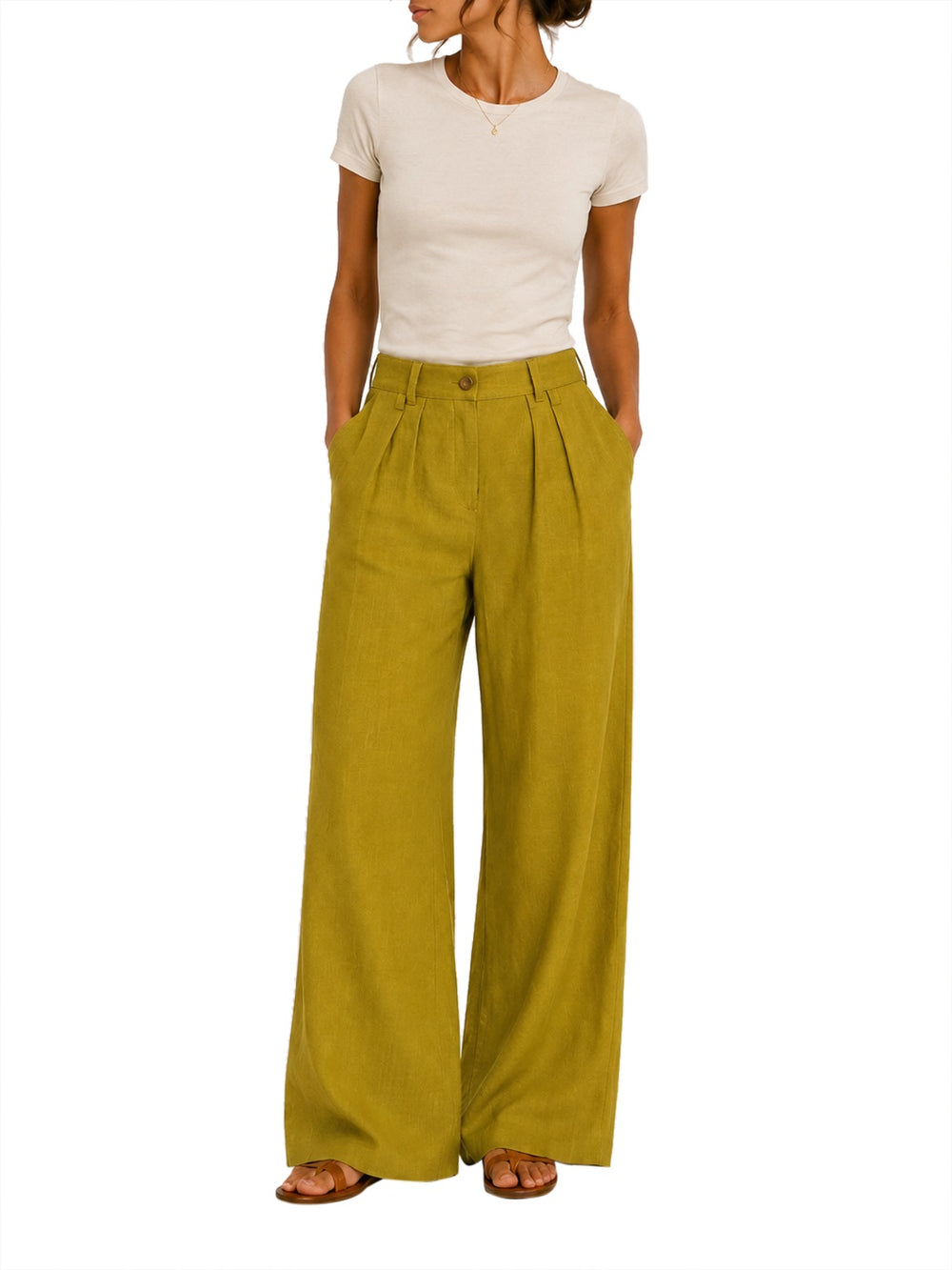 NATHI' LUXURY Pantalone Nathi Luxury In Tinta Unita - Senape