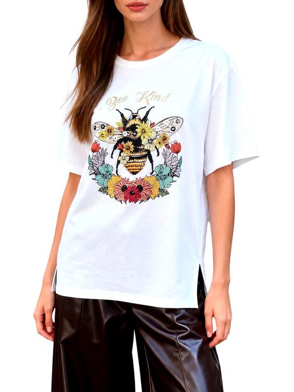NATHI' LUXURY STC T-Shirt Donna - Bianco