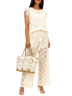 NATHI' LUXURY STC Pantalone Donna - Beige