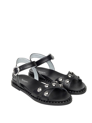 NERO GIARDINI Sandali Nero Giardini Tamigi In Pelle - Nero