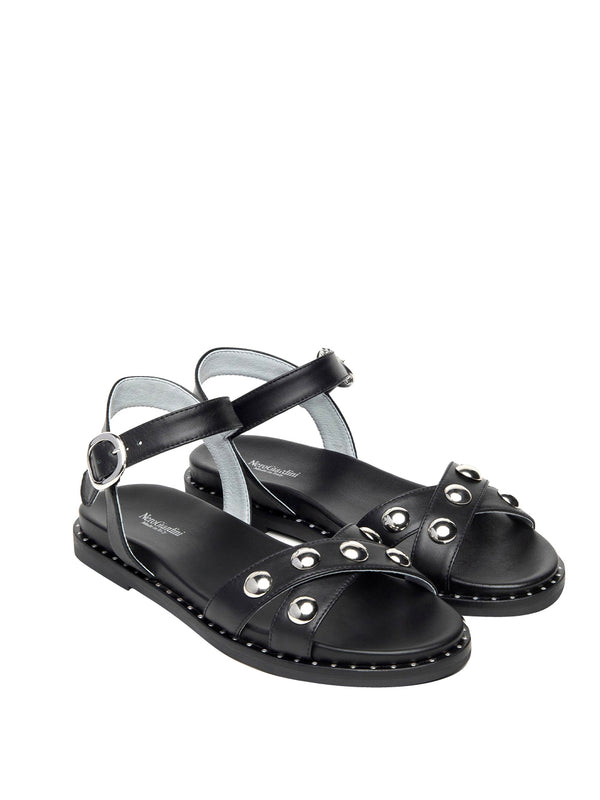 NERO GIARDINI Sandali Nero Giardini Tamigi In Pelle - Nero