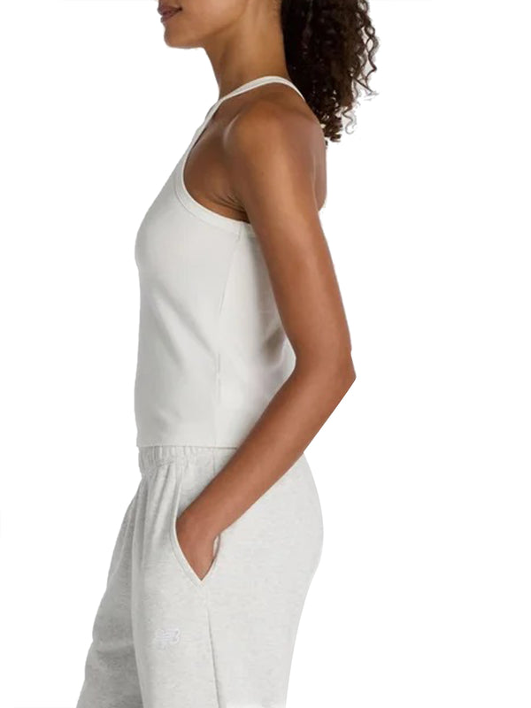 NEW BALANCE Canotta New Balance Cotton Racer Tank - Bianco