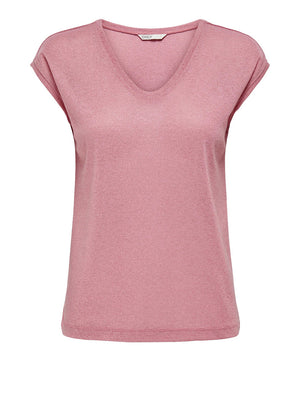 Only T-Shirt Only Onlsilvery - Rosa