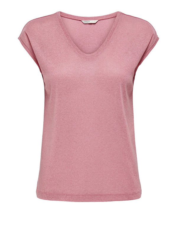 Only T-Shirt Only Onlsilvery - Rosa