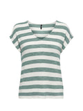 ONLY DROP 1 T-Shirt Only Onllira A Righe - Verde/Bianco
