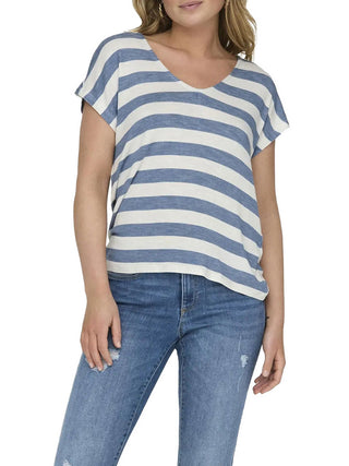 Only T-Shirt Only Onllira A Righe - Blu/Bianco