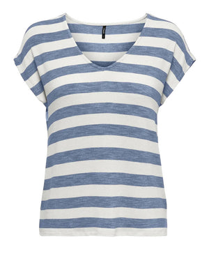 Only T-Shirt Only Onllira A Righe - Blu/Bianco