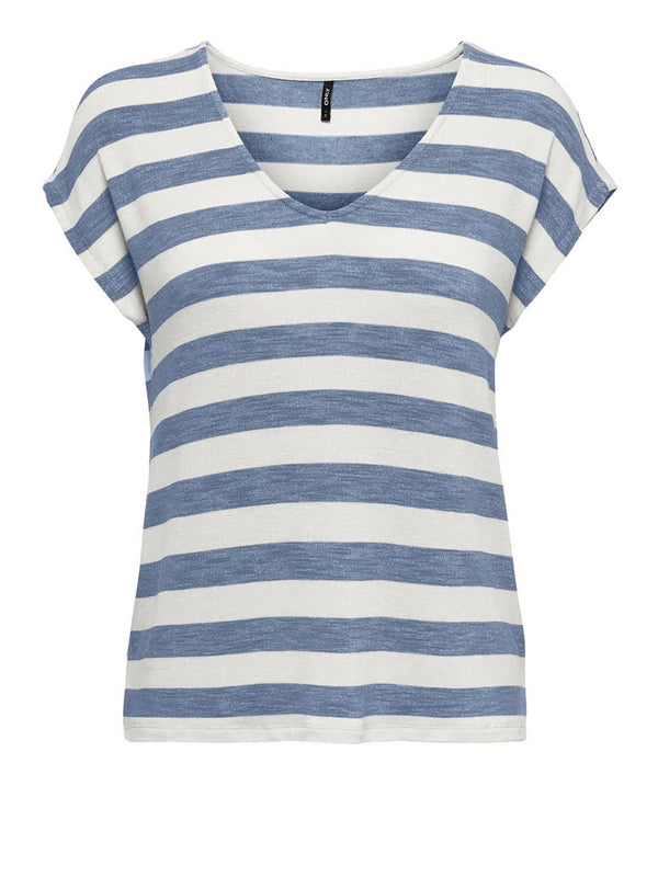 Only T-Shirt Only Onllira A Righe - Blu/Bianco