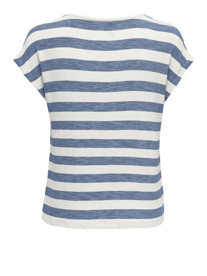 Only T-Shirt Only Onllira A Righe - Blu/Bianco