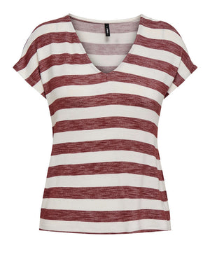 Only T-Shirt Only Onllira A Righe - Rosso