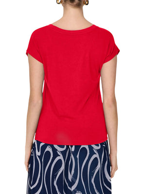 ONLY DROP 1 T-Shirt Only Onlrilla Ss V Neck - Rosso