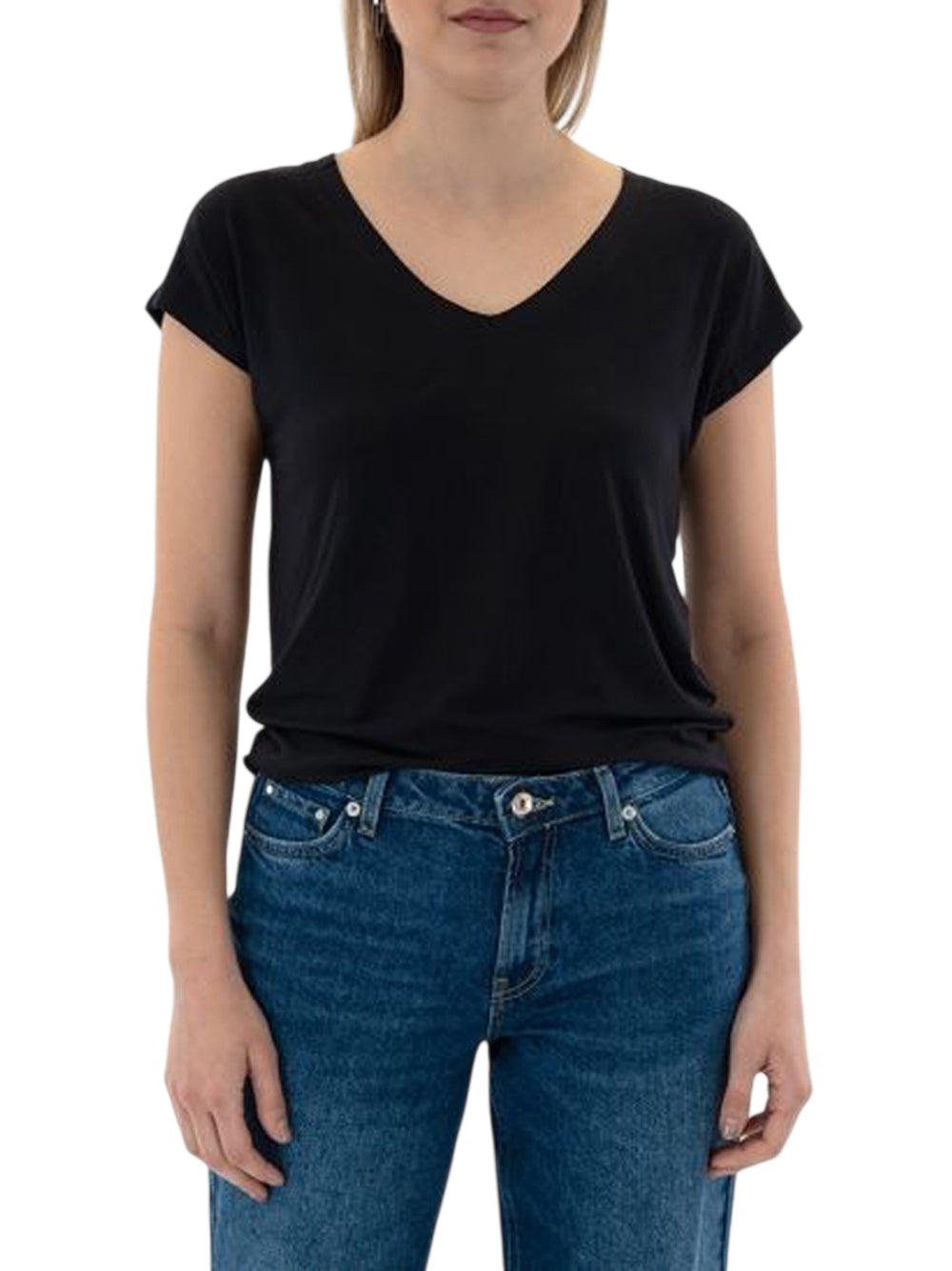 ONLY DROP 1 T-Shirt Only Onlrilla Ss V Neck - Nero