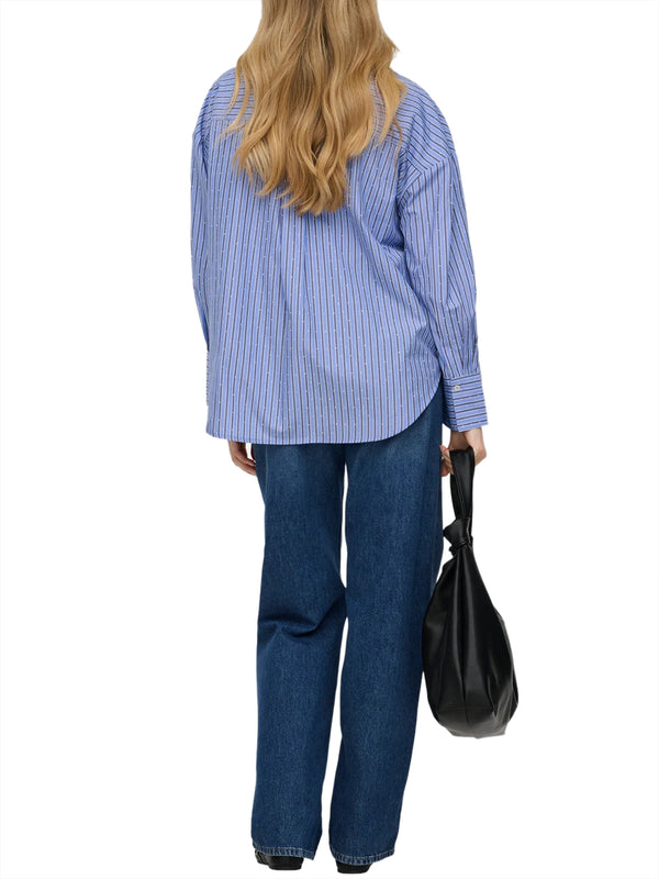 ONLY DROP 1 Camicia Only Onloregon Alva Ls - Blu/Bianco