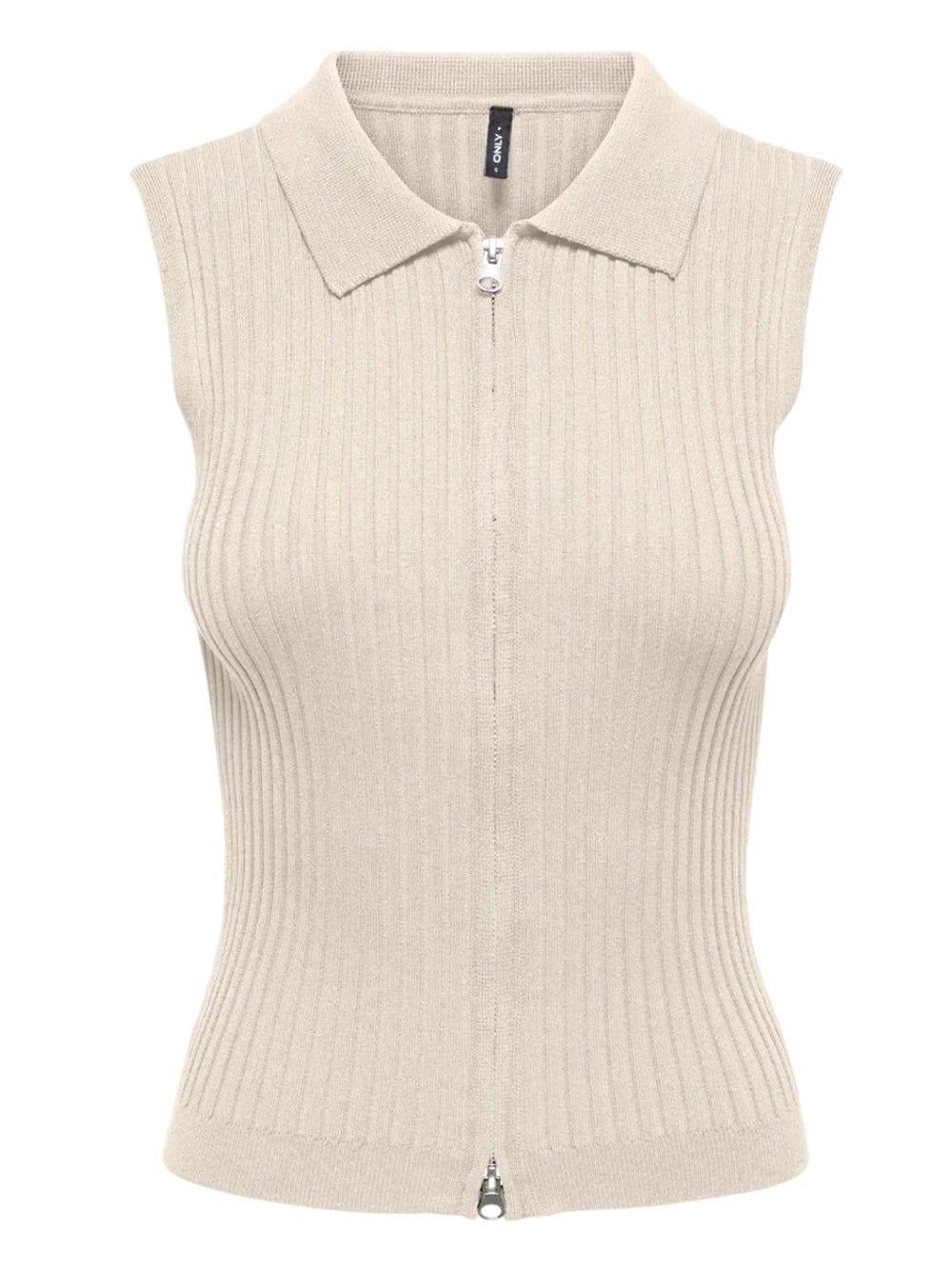 ONLY DROP 1 Gilet Only Onlmeddi Life Zip - Bianco Panna