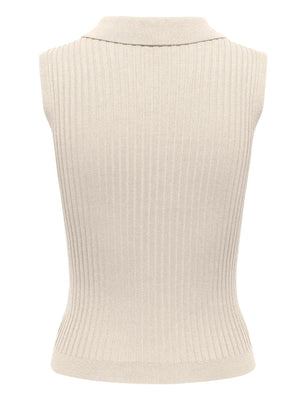 ONLY DROP 1 Gilet Only Onlmeddi Life Zip - Bianco Panna