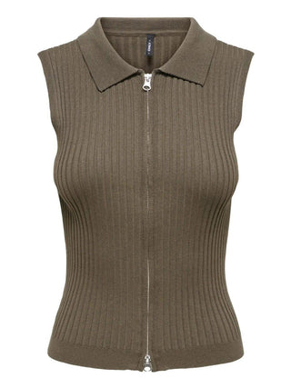 ONLY DROP 1 Gilet Only Onlmeddi Life Zip - Beige