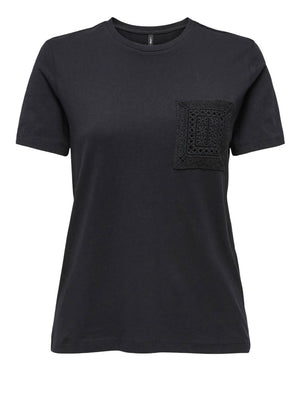ONLY DROP 1 T-Shirt Only Onlenja Ss O Neck Pocket - Nero