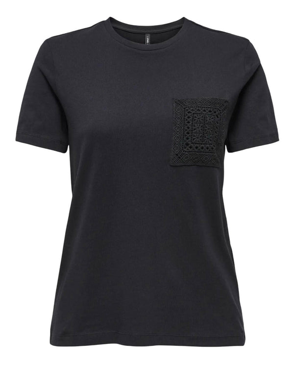 ONLY DROP 1 T-Shirt Only Onlenja Ss O Neck Pocket - Nero