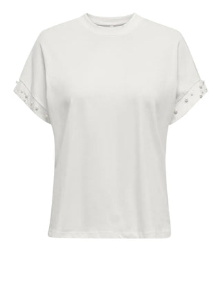 ONLY DROP 2 T-Shirt Only Onlolivia Ss Loose - Avorio