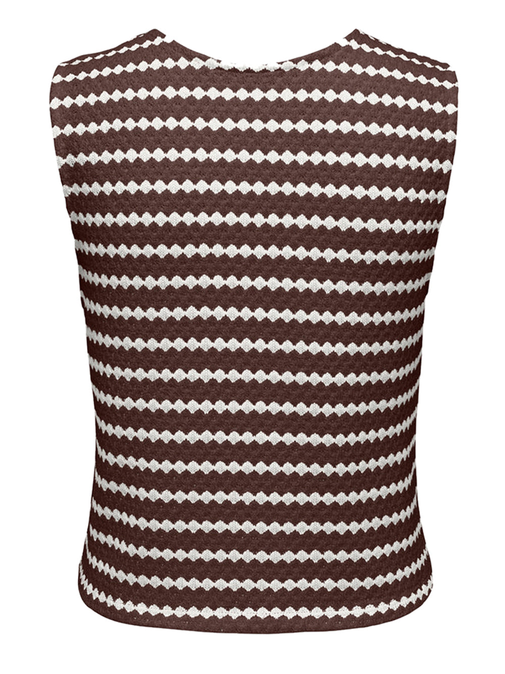 ONLY DROP 2 Gilet Onleva Sl Short Sripe Only - Marrone/Bianco